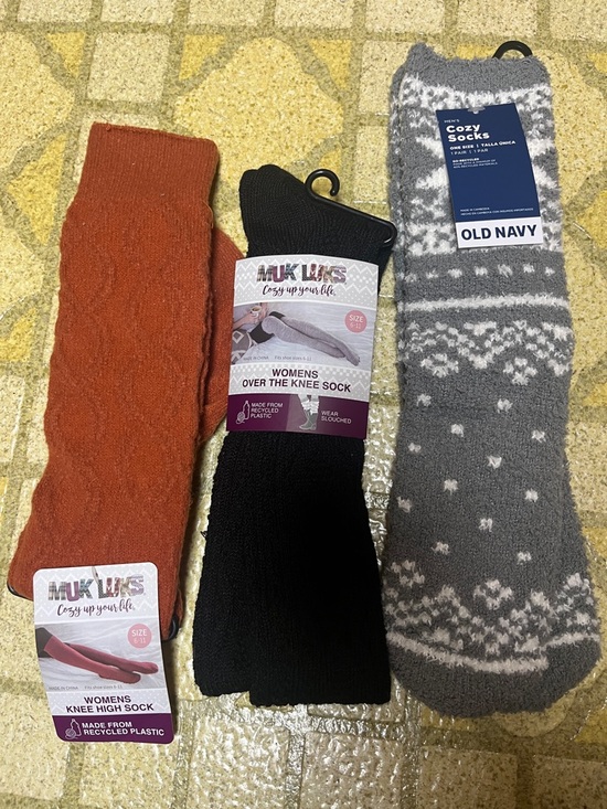 Muk Luks Accessories - 2 New Muk Luks Over The Knee Socks in Black and Orange